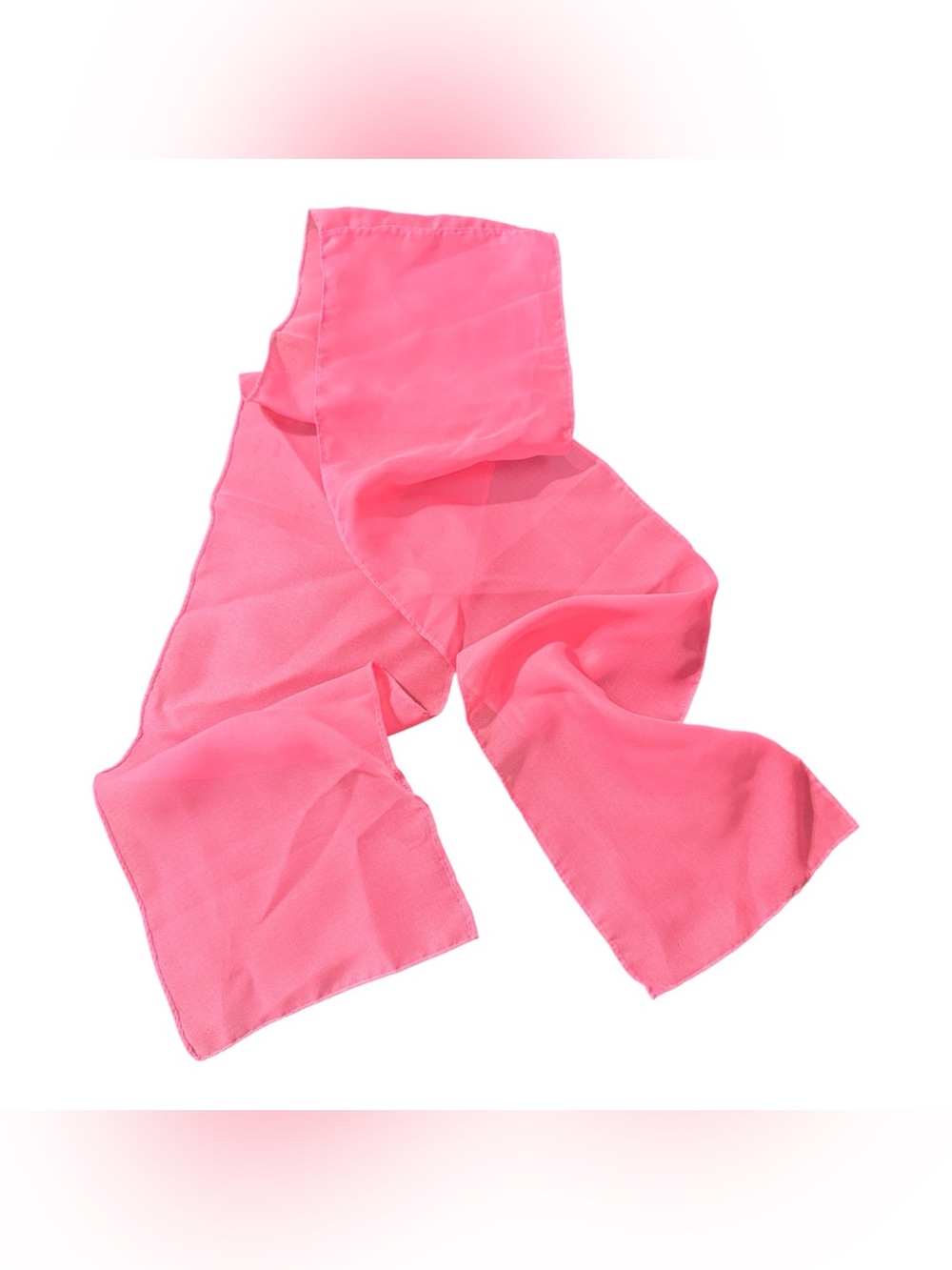 Vintage Pink Sheer Head Scarf, Oblong‎ 52” , Mod Rockabilly Bubblegum Pink